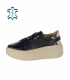 Black comfortable sneakers on a beige sole ML 7507