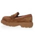 Brown moccasins made of brushed leather with decoration 101-2284