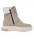 Beige sports ankle boots in brushed leather with fur 10408