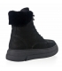 Black sports ankle boots in brushed leather with fur 10408