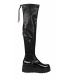 Black platform high boots with elastic saree DCI2411