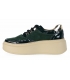 Emerald - green leather sneakers on a beige sole - DTE2118 ML