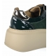 Emerald - green leather sneakers on a beige sole - DTE2118 ML