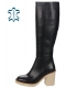 Black high boots on a beige natural sole - 231712
