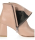 Pale brown heeled ankle boots with decorative buckle 221348