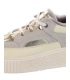 Beige-gold elegant insulated sneakers 001-706