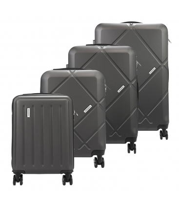 Set of gray travel suitcases Gregorio 3015
