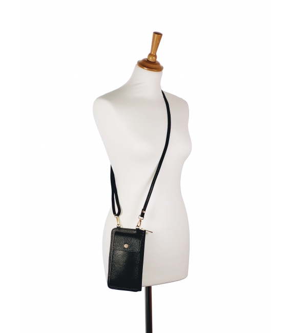 Practical leather crossbody wallet with Michaela pocket