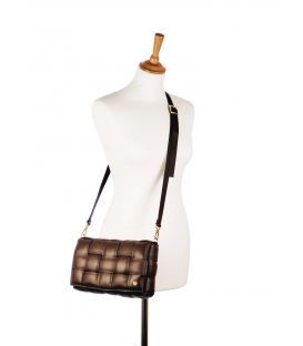 Brown elegant leather handbag Karin