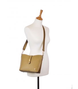 Beige simple leather handbag Emilia