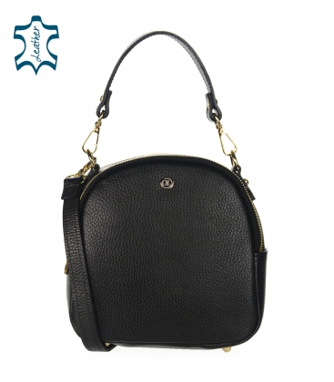 Leather black practical handbag Lea