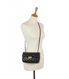 Small elegant black leather handbag Noemi