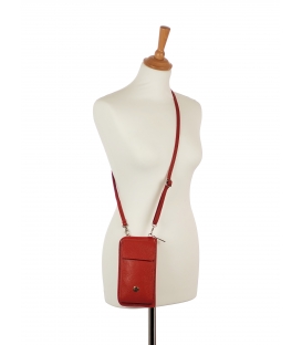 Practical leather red crossbody wallet with Michaela pocket