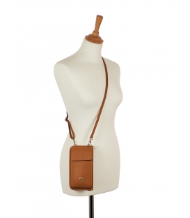Practical leather brown crossbody wallet with Michaela pocket