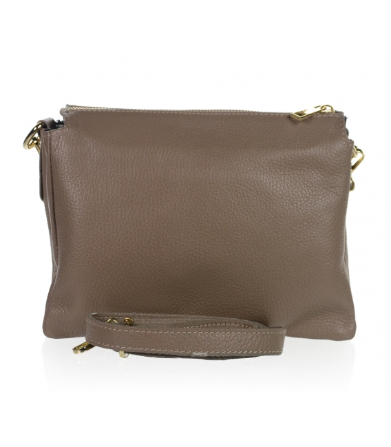 Beige leather handbag with chain Renáta