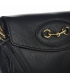 Black leather handbag with golden Celeste decoration