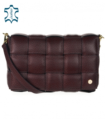Burgundy elegant leather handbag Karin