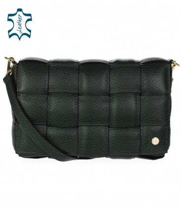 Green elegant leather handbag Karin