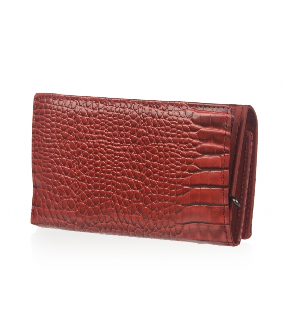 Smaller red leather wallet with pattern PN29