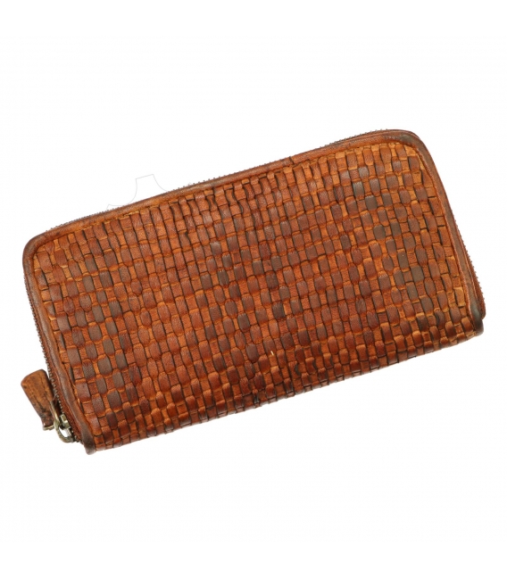 Timea cinnamon crossbody leather wallet