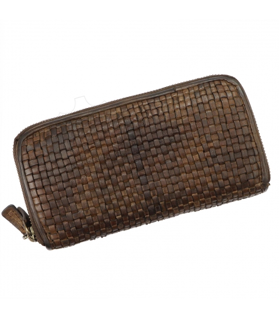 Timea brown crossbody leather wallet