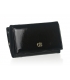 Women's lacquered smaller black wallet
