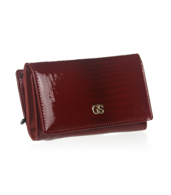 Smaller lacquered red leather wallet PN29