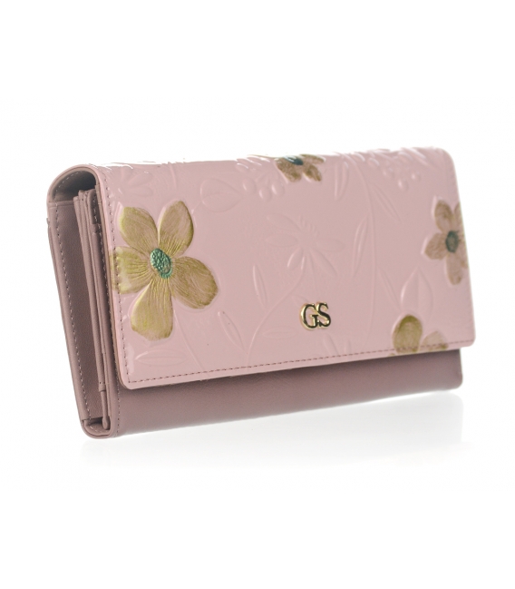 Pink wallet with flowers PN26