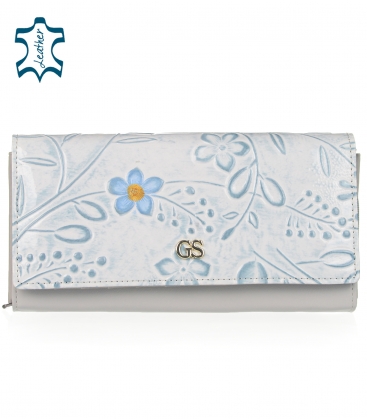 Gray wallet with flowers PN20