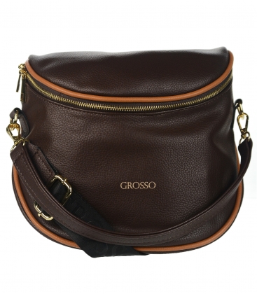 Brown crossbody bag with the inscription GROSSO PENY