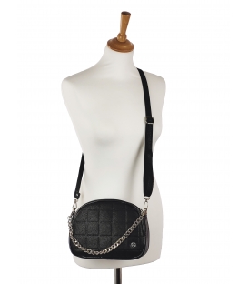 Black stitched crossbody handbag Izabela