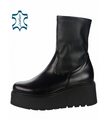 Black ankle boots with zipper 2406
