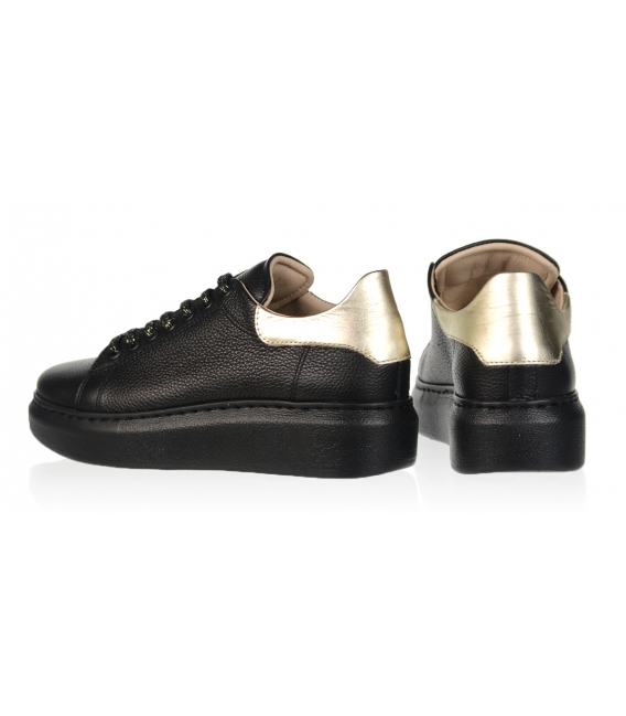 Black sneakers with gold heel n408