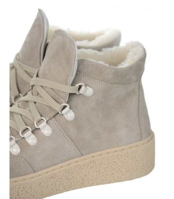 Beige ankle insulated sneakers Z537S3