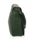 Green crossbody handbag with lasered patterns on the EMMA flap