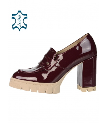 Burgundy lacquered ankle boots DLO2333