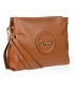 Brown leather handbag with Milly decoration
