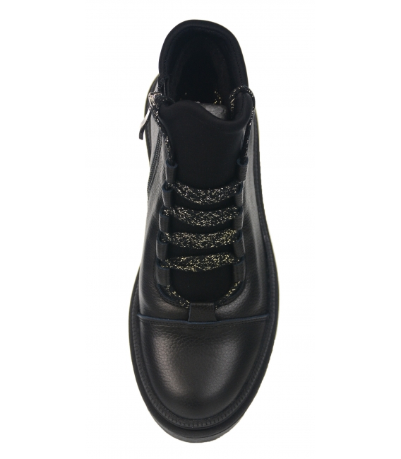 Black sports ankle boots made of Z900 smooth leather