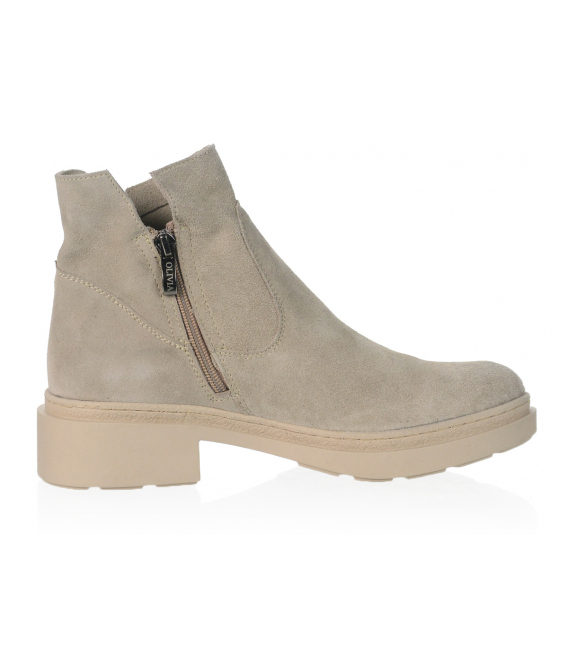 Beige ankle boots made of brushed leather 5-1395-007
