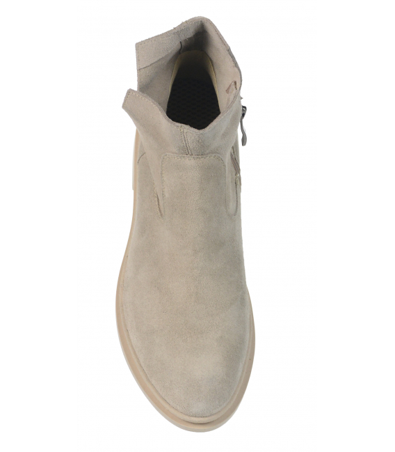 Beige ankle boots made of brushed leather 5-1395-007