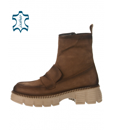 Cinnamon boots with zipper 232401