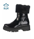 Black lacquered ankle boots with fur 3134