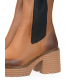 Cognac slip-on ankle boots with a comfortable heel 10280