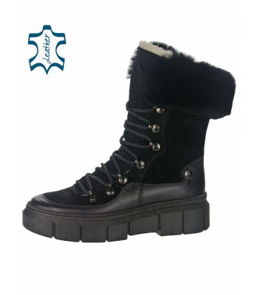 Black insulated snow boots 5-0464-030