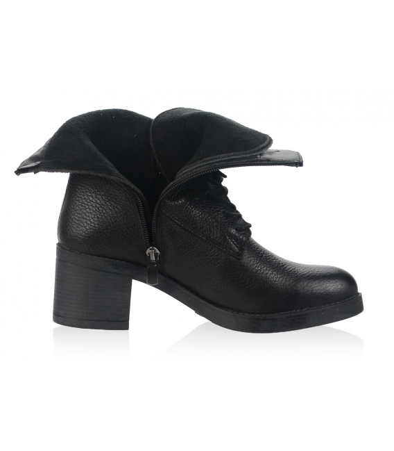 Black leather boots with rubber DKO231353
