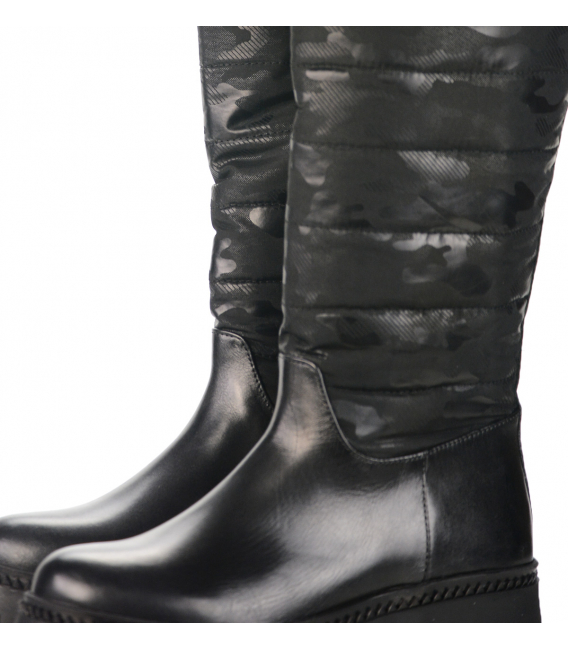 Black camouflage high boots 0246835