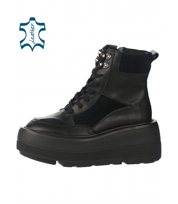 Black ankle comfortable boots 1018
