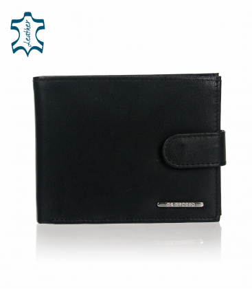 Men's black leather wallet GROSSO TM-34R-032