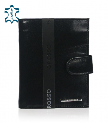 Men's black leather wallet GROSSO TM-91R-046A
