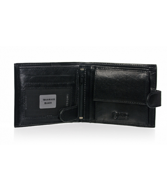 Men's black leather wallet GROSSO GROSSO TM-91R-032